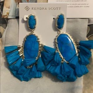 Turquoise Kendra Scott Stone and tassel earrings